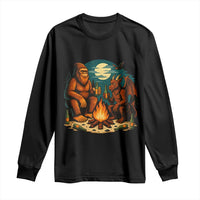 Funny Bigfoot And Jersey Devil Camping Cryptid Gift Long Sleeve Shirt - Wonder Print Shop