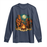 Funny Bigfoot And Jersey Devil Camping Cryptid Gift Long Sleeve Shirt - Wonder Print Shop