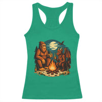 Funny Bigfoot And Jersey Devil Camping Cryptid Gift Racerback Tank Top - Wonder Print Shop