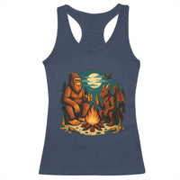 Funny Bigfoot And Jersey Devil Camping Cryptid Gift Racerback Tank Top - Wonder Print Shop