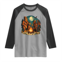 Funny Bigfoot And Jersey Devil Camping Cryptid Gift Raglan Shirt - Wonder Print Shop