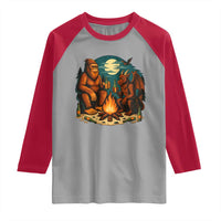 Funny Bigfoot And Jersey Devil Camping Cryptid Gift Raglan Shirt - Wonder Print Shop