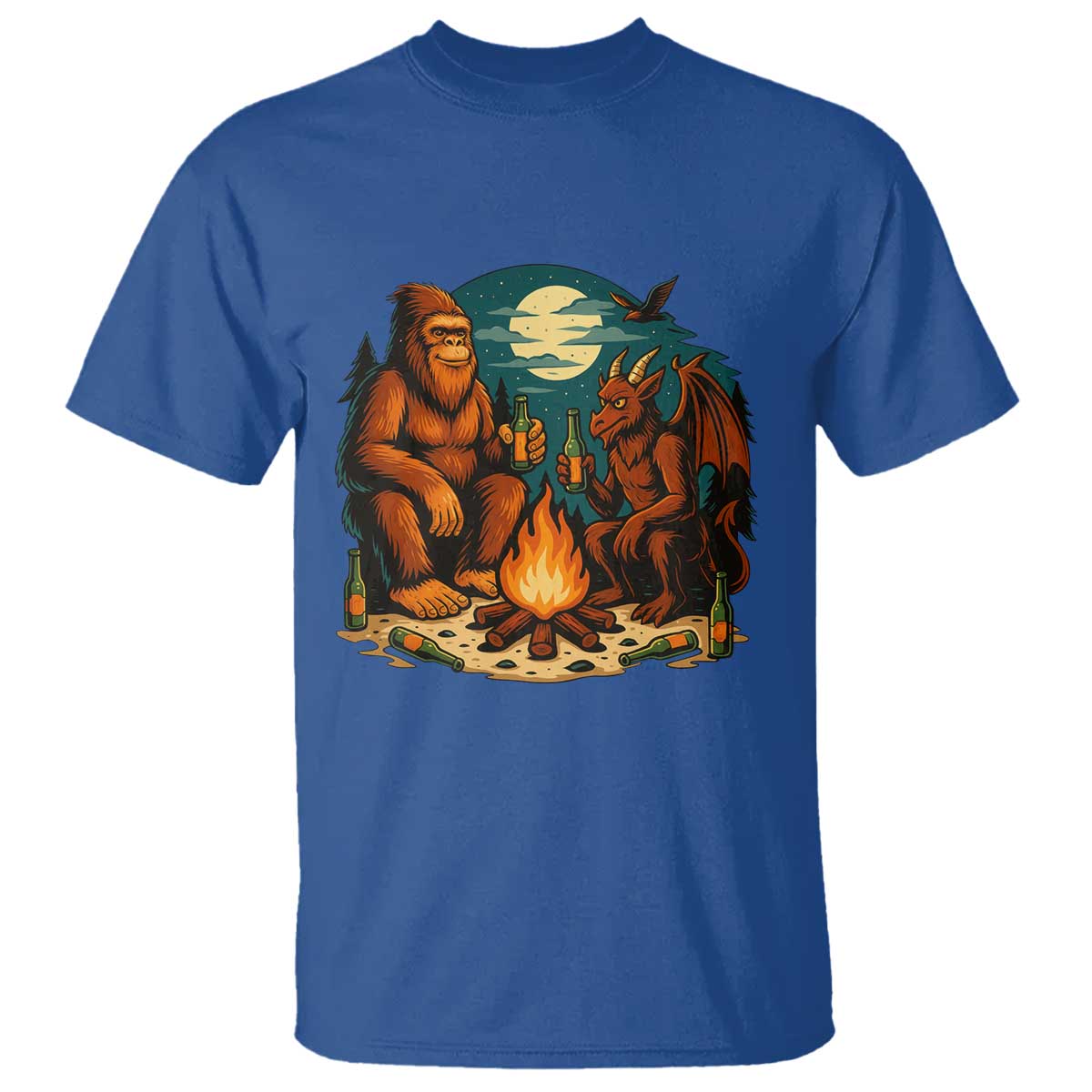 Funny Bigfoot And Jersey Devil Camping Cryptid Gift T Shirt - Wonder Print Shop