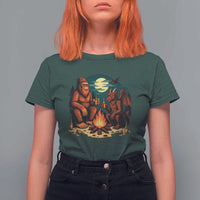 Funny Bigfoot And Jersey Devil Camping Cryptid Gift T Shirt For Women - Wonder Print Shop