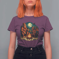 Funny Bigfoot And Jersey Devil Camping Cryptid Gift T Shirt For Women - Wonder Print Shop