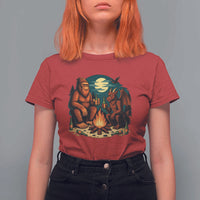 Funny Bigfoot And Jersey Devil Camping Cryptid Gift T Shirt For Women - Wonder Print Shop