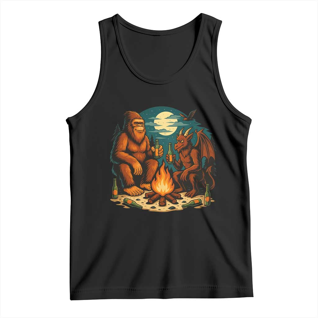 Funny Bigfoot And Jersey Devil Camping Cryptid Gift Tank Top - Wonder Print Shop
