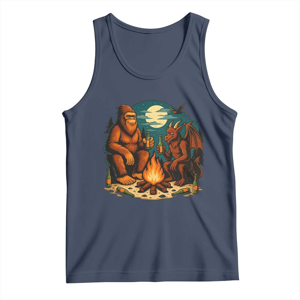 Funny Bigfoot And Jersey Devil Camping Cryptid Gift Tank Top - Wonder Print Shop