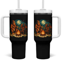 Funny Bigfoot And Jersey Devil Camping Cryptid Gift Tumbler With Handle