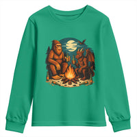 Funny Bigfoot And Jersey Devil Camping Cryptid Gift Youth Sweatshirt - Wonder Print Shop