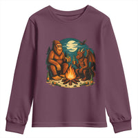 Funny Bigfoot And Jersey Devil Camping Cryptid Gift Youth Sweatshirt - Wonder Print Shop