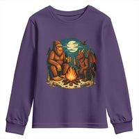 Funny Bigfoot And Jersey Devil Camping Cryptid Gift Youth Sweatshirt - Wonder Print Shop
