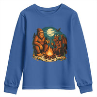 Funny Bigfoot And Jersey Devil Camping Cryptid Gift Youth Sweatshirt - Wonder Print Shop