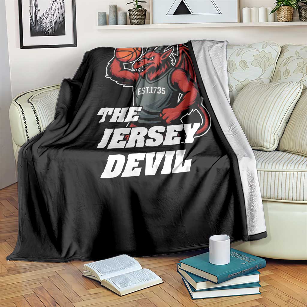 Funny Cryptid Sports Throw Blanket Jersey Devil Playing Basketball - Wonder Print Shop