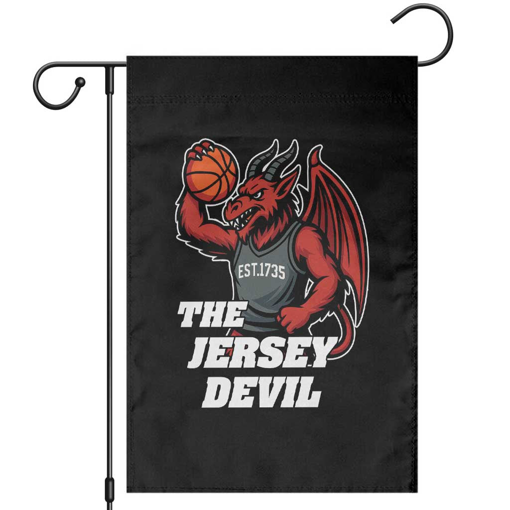 Funny Cryptid Sports Garden Flag Jersey Devil Playing Basketball - Wonder Print Shop