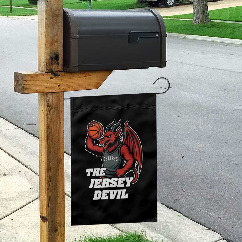 Funny Cryptid Sports Garden Flag Jersey Devil Playing Basketball - Wonder Print Shop