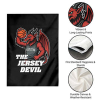 Funny Cryptid Sports Garden Flag Jersey Devil Playing Basketball - Wonder Print Shop