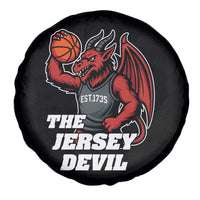 Funny Cryptid Sports Spare Tire Cover Jersey Devil Playing Basketball - Wonder Print Shop