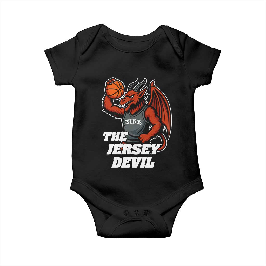 Funny Cryptid Sports Baby Onesie Jersey Devil Playing Basketball - Wonder Print Shop