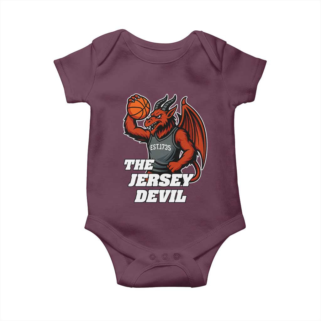 Funny Cryptid Sports Baby Onesie Jersey Devil Playing Basketball - Wonder Print Shop