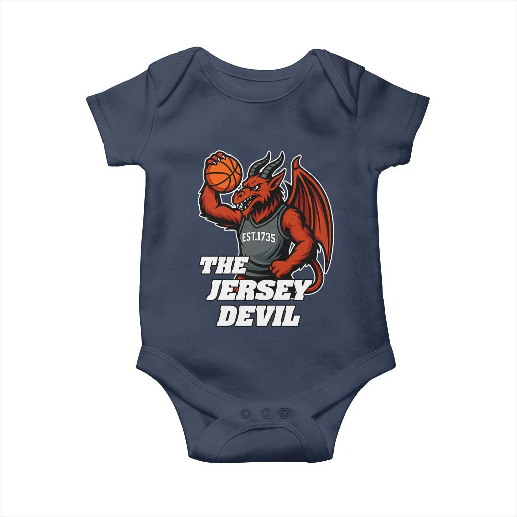 Funny Cryptid Sports Baby Onesie Jersey Devil Playing Basketball - Wonder Print Shop