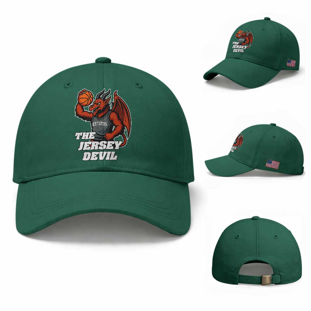 Funny Cryptid Sports Baseball Cap Jersey Devil Playing Basketball