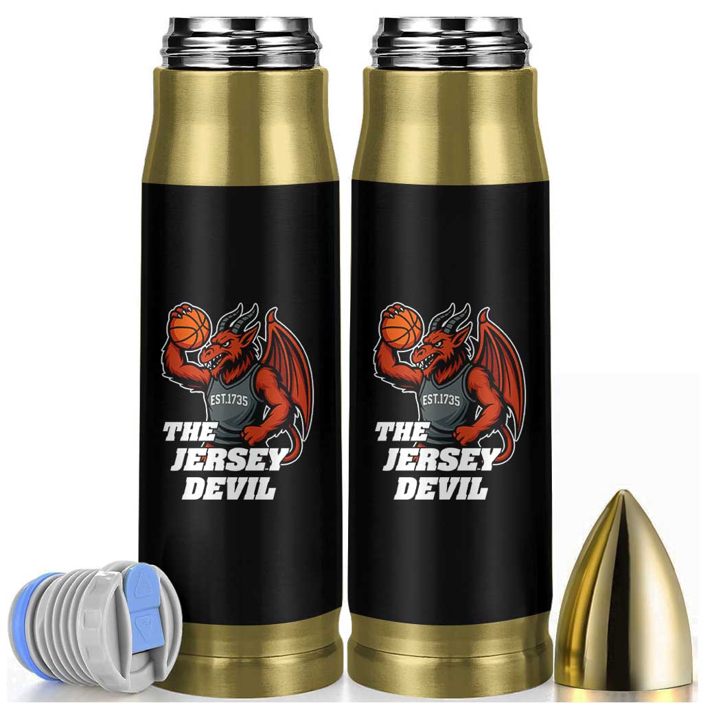 Funny Cryptid Sports Bullet Tumbler Jersey Devil Playing Basketball