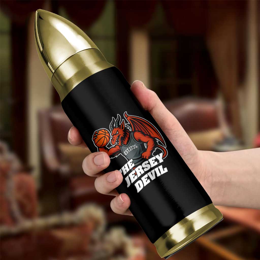 Funny Cryptid Sports Bullet Tumbler Jersey Devil Playing Basketball