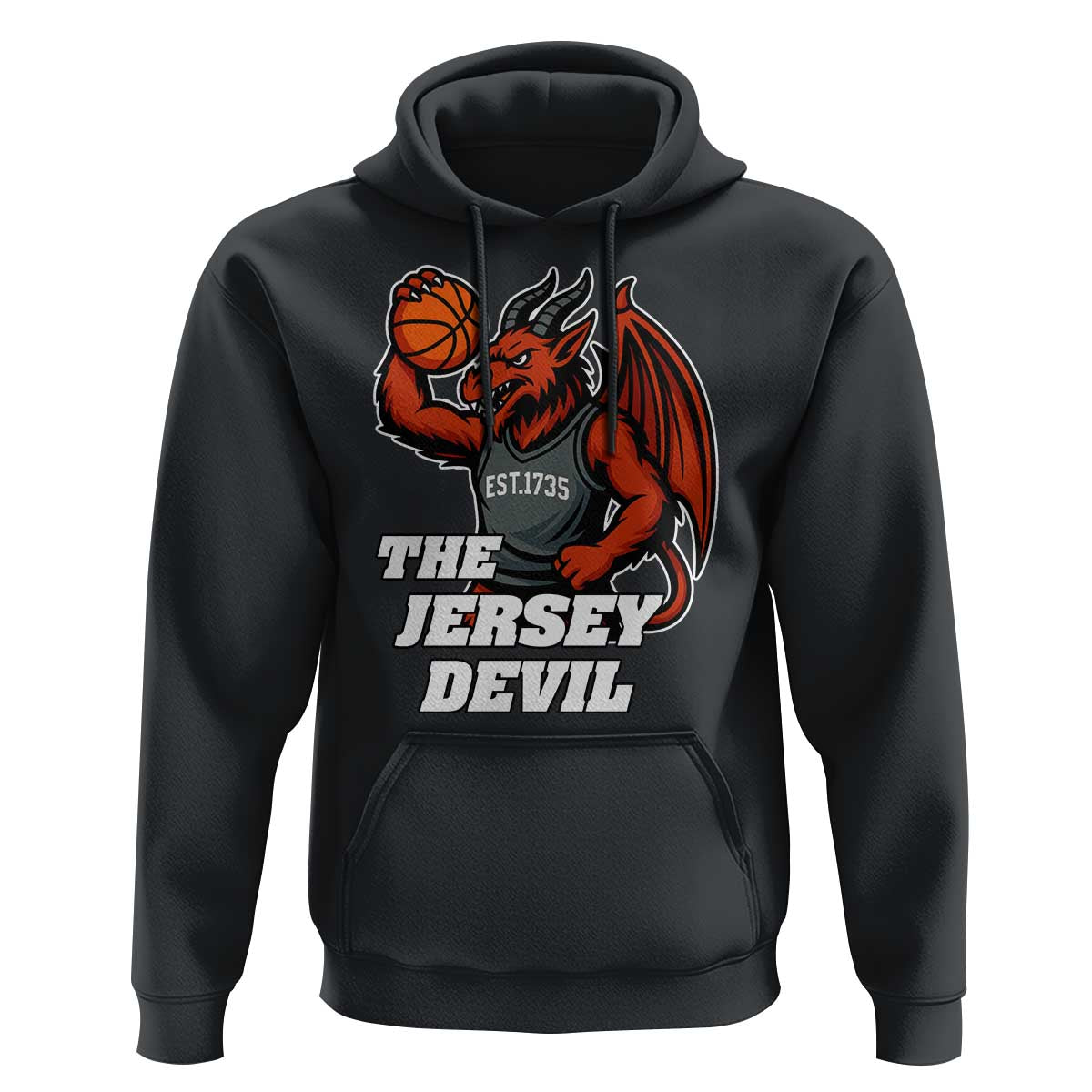 Funny Cryptid Sports Hoodie Jersey Devil Playing Basketball - Wonder Print Shop