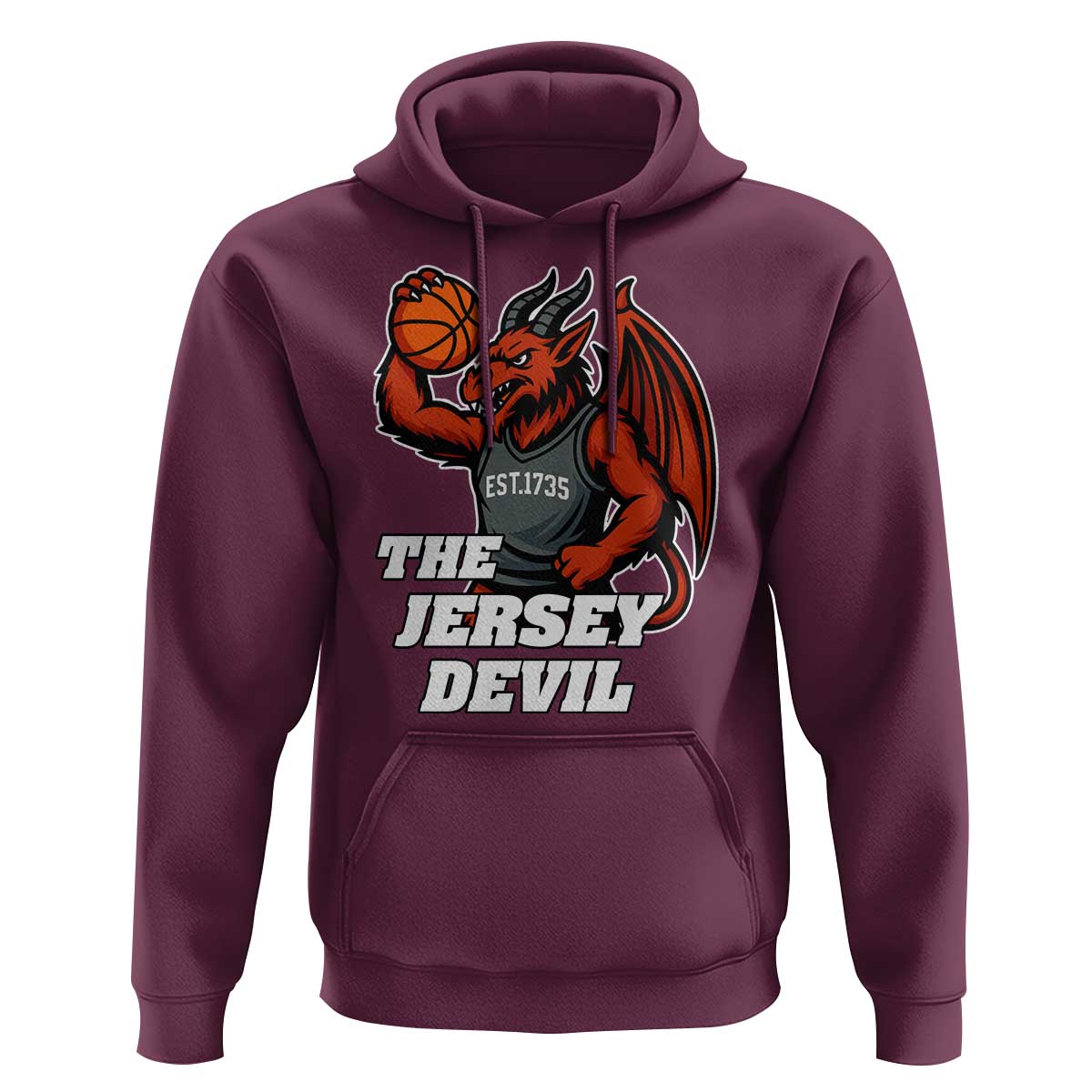 Funny Cryptid Sports Hoodie Jersey Devil Playing Basketball - Wonder Print Shop