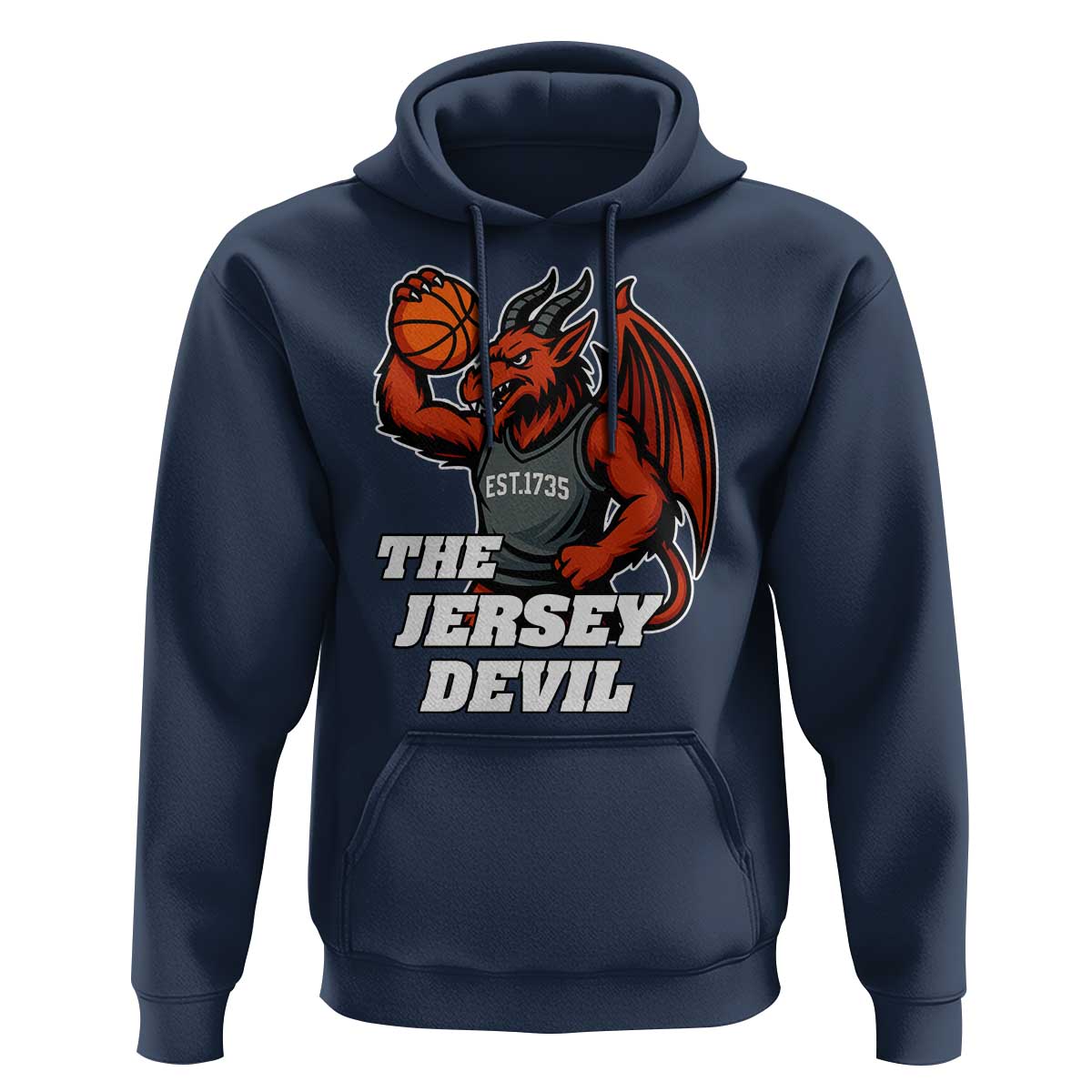 Funny Cryptid Sports Hoodie Jersey Devil Playing Basketball - Wonder Print Shop