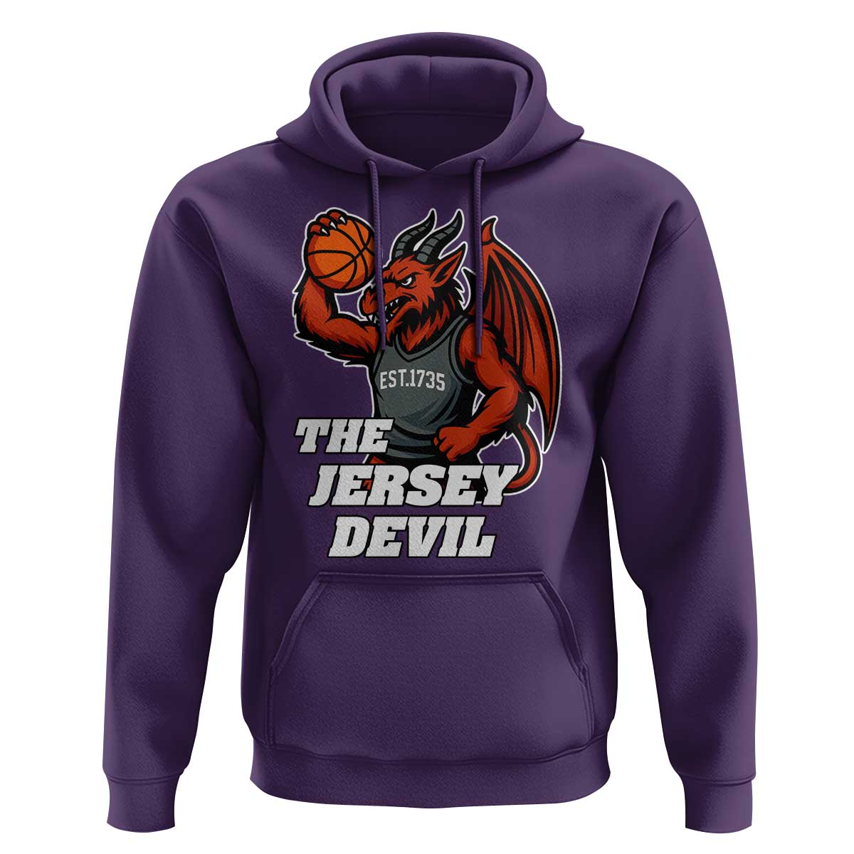 Funny Cryptid Sports Hoodie Jersey Devil Playing Basketball - Wonder Print Shop