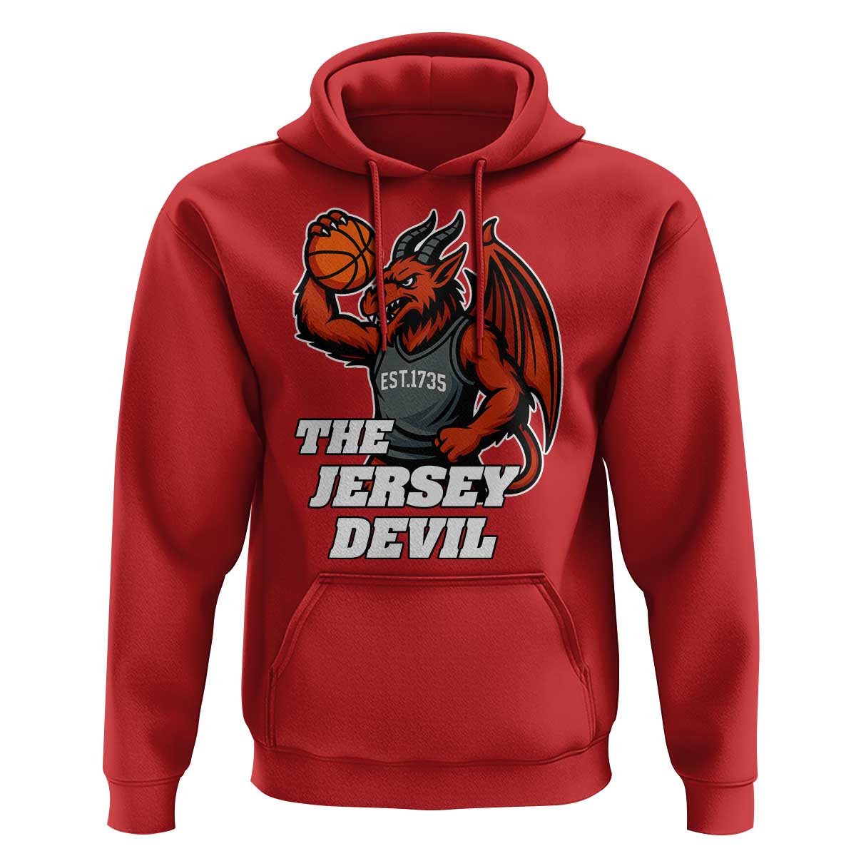 Funny Cryptid Sports Hoodie Jersey Devil Playing Basketball - Wonder Print Shop