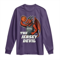 Funny Cryptid Sports Long Sleeve Shirt Jersey Devil Playing Basketball - Wonder Print Shop