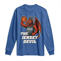 Funny Cryptid Sports Long Sleeve Shirt Jersey Devil Playing Basketball - Wonder Print Shop