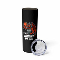 Funny Cryptid Sports Skinny Tumbler Jersey Devil Playing Basketball