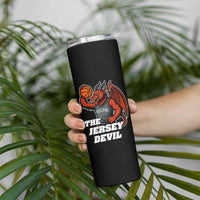 Funny Cryptid Sports Skinny Tumbler Jersey Devil Playing Basketball