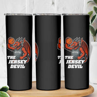 Funny Cryptid Sports Skinny Tumbler Jersey Devil Playing Basketball