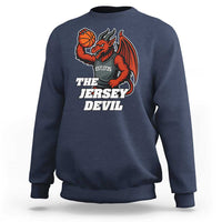Funny Cryptid Sports Sweatshirt Jersey Devil Playing Basketball - Wonder Print Shop