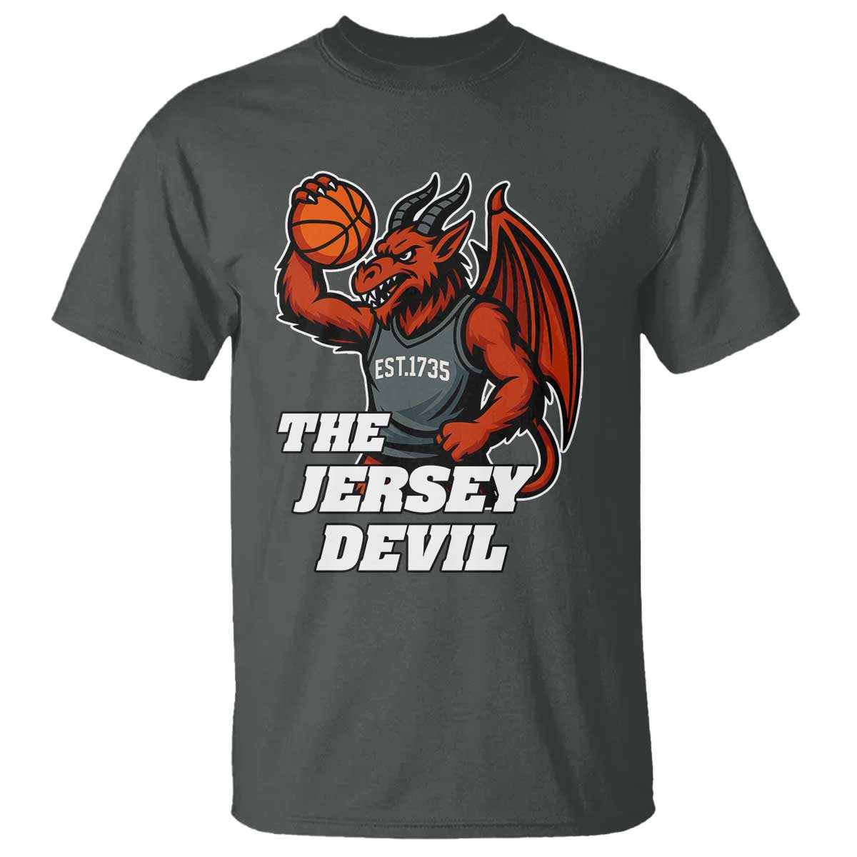Funny Cryptid Sports T Shirt Jersey Devil Playing Basketball - Wonder Print Shop