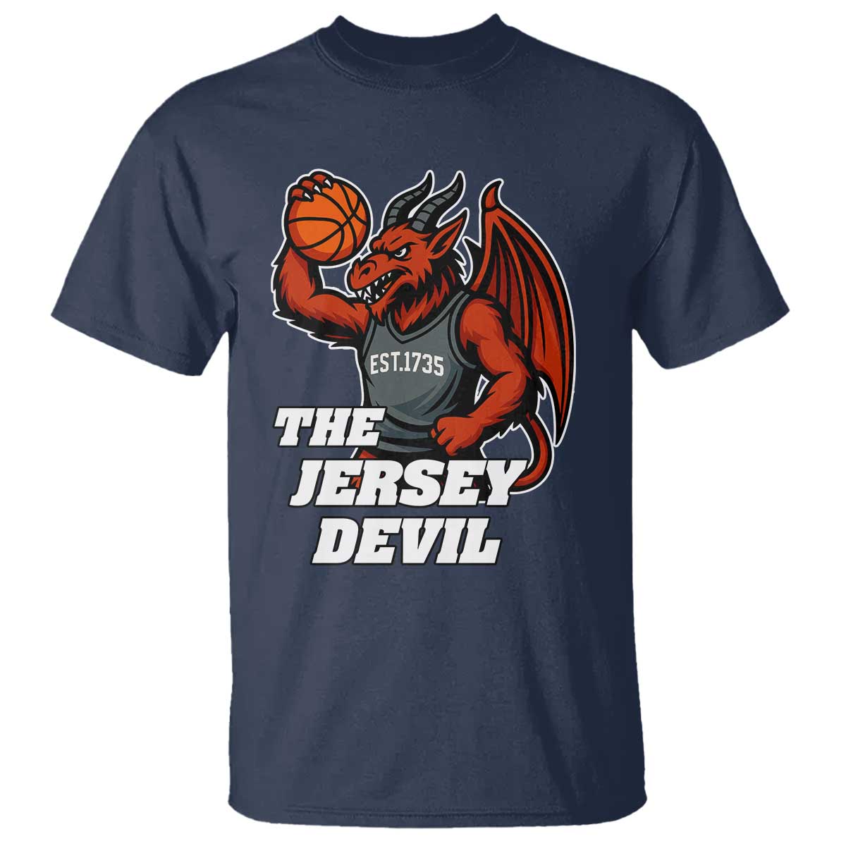 Funny Cryptid Sports T Shirt Jersey Devil Playing Basketball - Wonder Print Shop