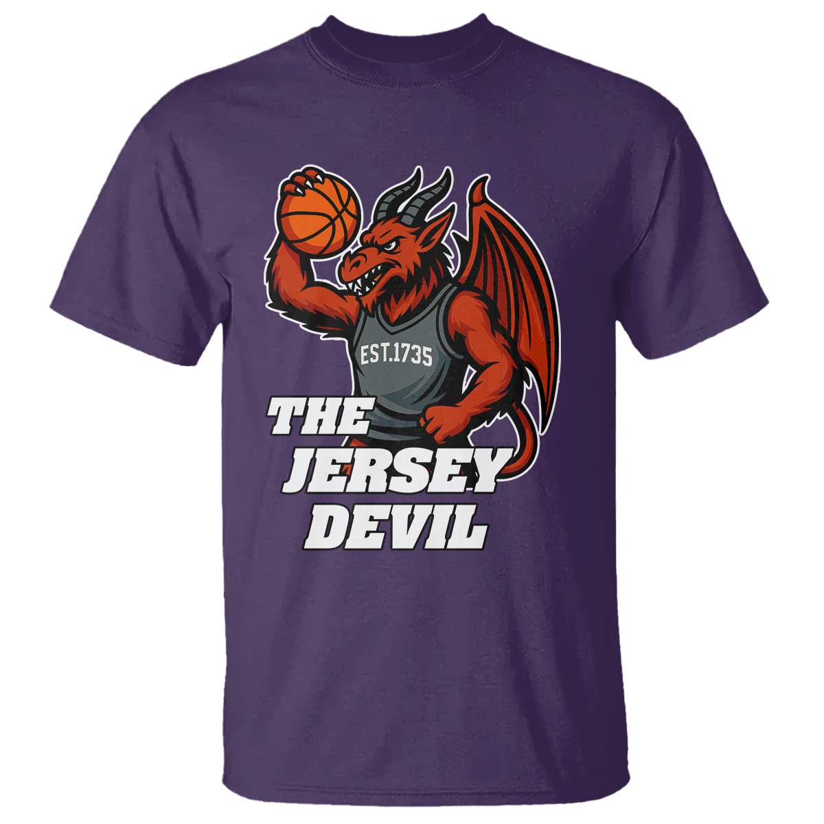 Funny Cryptid Sports T Shirt Jersey Devil Playing Basketball - Wonder Print Shop