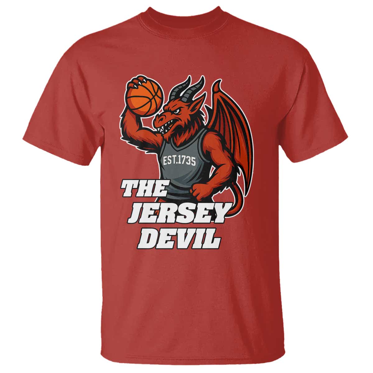 Funny Cryptid Sports T Shirt Jersey Devil Playing Basketball - Wonder Print Shop