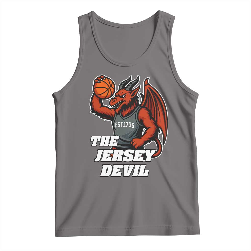 Funny Cryptid Sports Tank Top Jersey Devil Playing Basketball - Wonder Print Shop