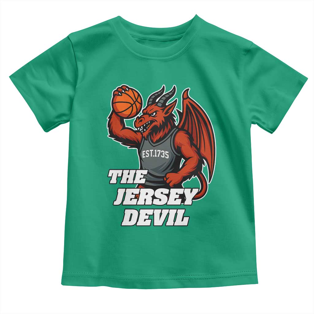 Funny Cryptid Sports Toddler T Shirt Jersey Devil Playing Basketball - Wonder Print Shop