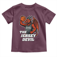 Funny Cryptid Sports Toddler T Shirt Jersey Devil Playing Basketball - Wonder Print Shop