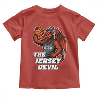 Funny Cryptid Sports Toddler T Shirt Jersey Devil Playing Basketball - Wonder Print Shop