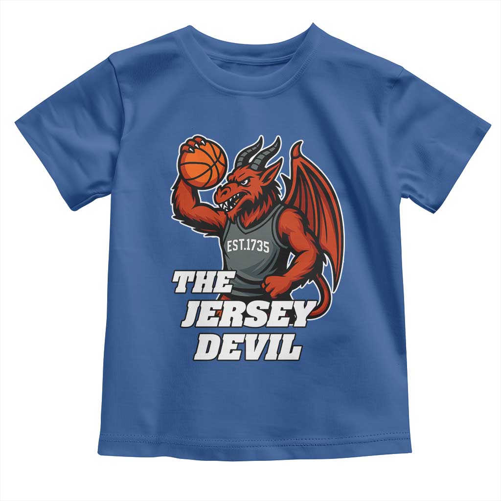 Funny Cryptid Sports Toddler T Shirt Jersey Devil Playing Basketball - Wonder Print Shop