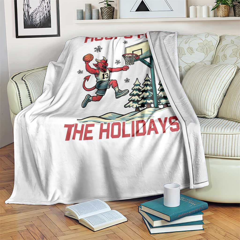 Funny Christmas Basketball Jersey Devil Throw Blanket Hoops For The Holidays - Wonder Print Shop