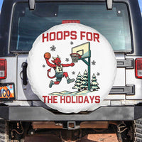 Funny Christmas Basketball Jersey Devil Spare Tire Cover Hoops For The Holidays - Wonder Print Shop